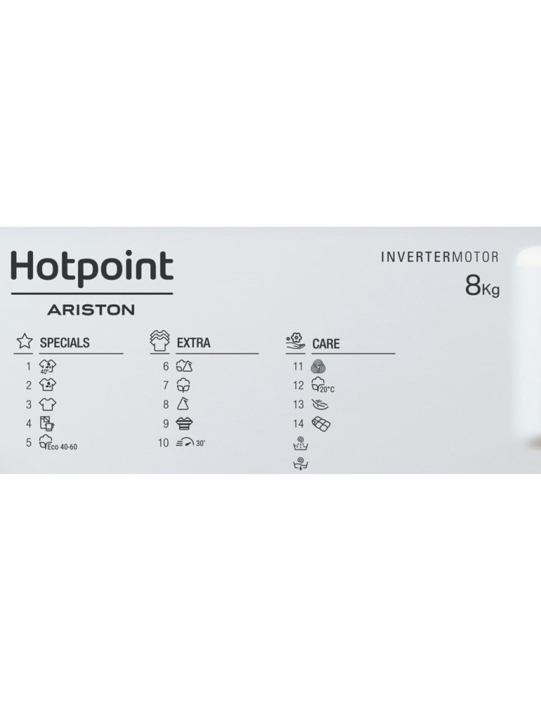 Hotpoint BI WMHG 81284 EU machine à laver Charge avant 8 kg 1200 tr/min Blanc