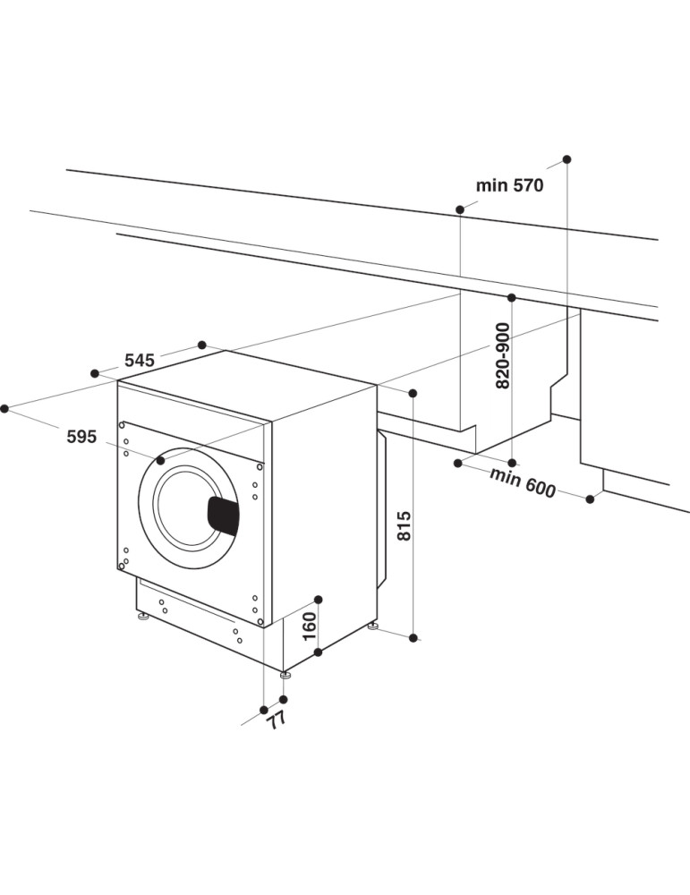 Hotpoint BI WMHG 81284 EU machine à laver Charge avant 8 kg 1200 tr/min Blanc