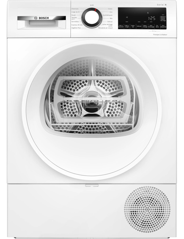Bosch Serie 6 WQG133DTFR sèche-linge Pose libre Charge avant 8 kg Blanc