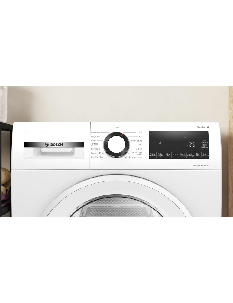 Bosch Serie 6 WQG133DTFR sèche-linge Pose libre Charge avant 8 kg Blanc