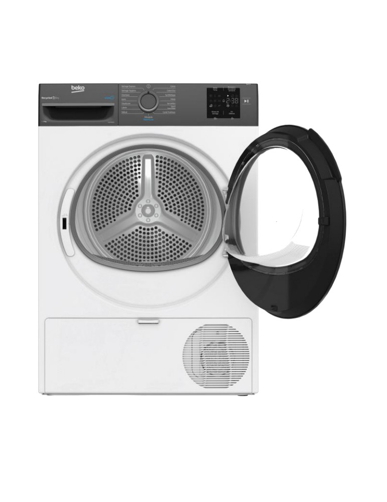 Beko D3H29D93S sèche-linge Pose libre Charge avant 9 kg Gris, Blanc