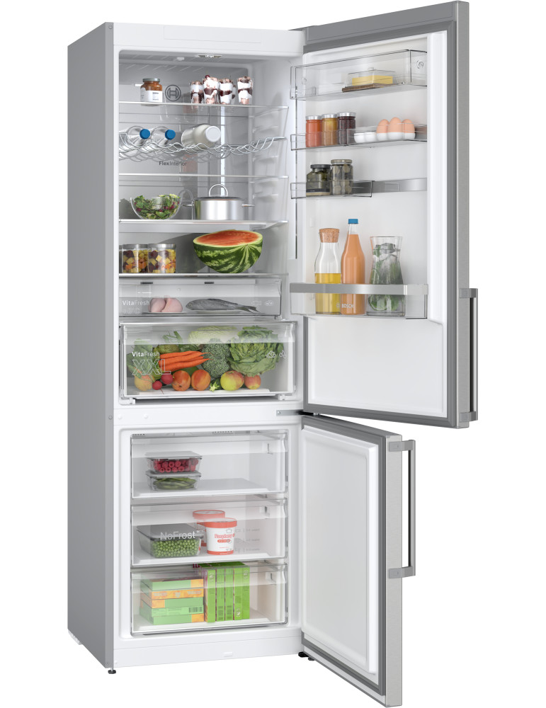 Bosch Serie 6 KGN49AIBT réfrigérateur-congélateur Pose libre 440 L Acier inoxydable