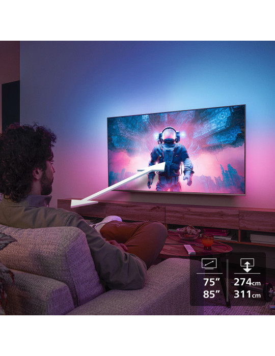 Philips 8500 series 75PUS850012 190,5 cm (75") 4K Ultra HD Smart TV Wifi Noir