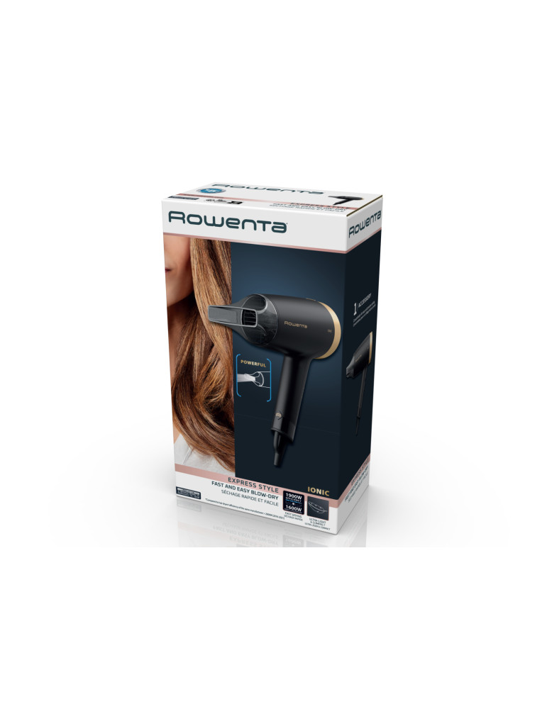Rowenta Express Style CV1810 sèche-cheveux 1600 W Noir, Argent