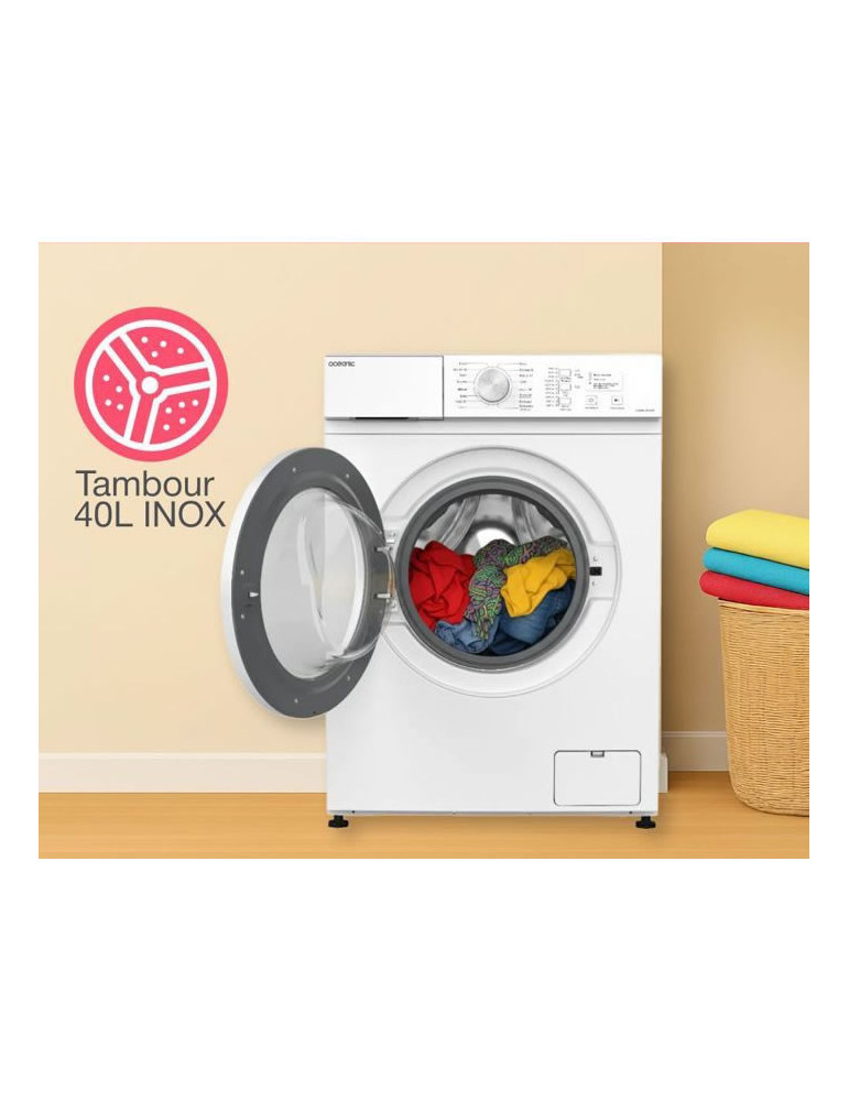 Lave-linge frontal OCEANIC OCEALL610WA - 6 kg - Induction - 60 cm - 1000 trs/ min - Blanc